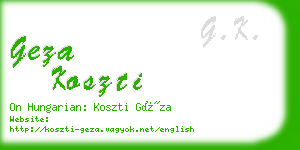 geza koszti business card